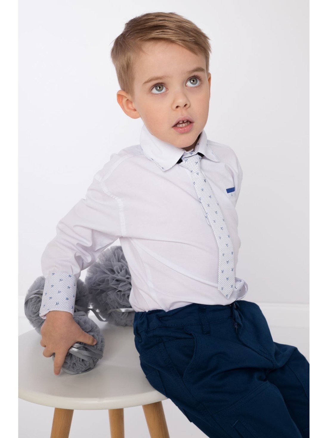 White boys\' shirt with tie NDZ7200 - Online store - Boutique